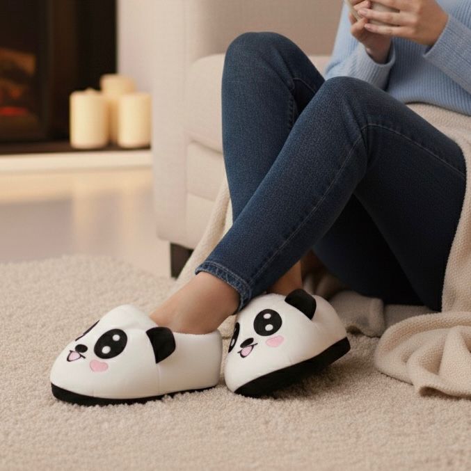 Panda Emoji Slippers Warm & Comfortable