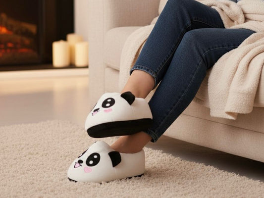 Panda Emoji Slippers Warm & Comfortable