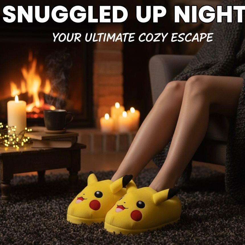 Pika Emoji Slippers Warm & Comfortable